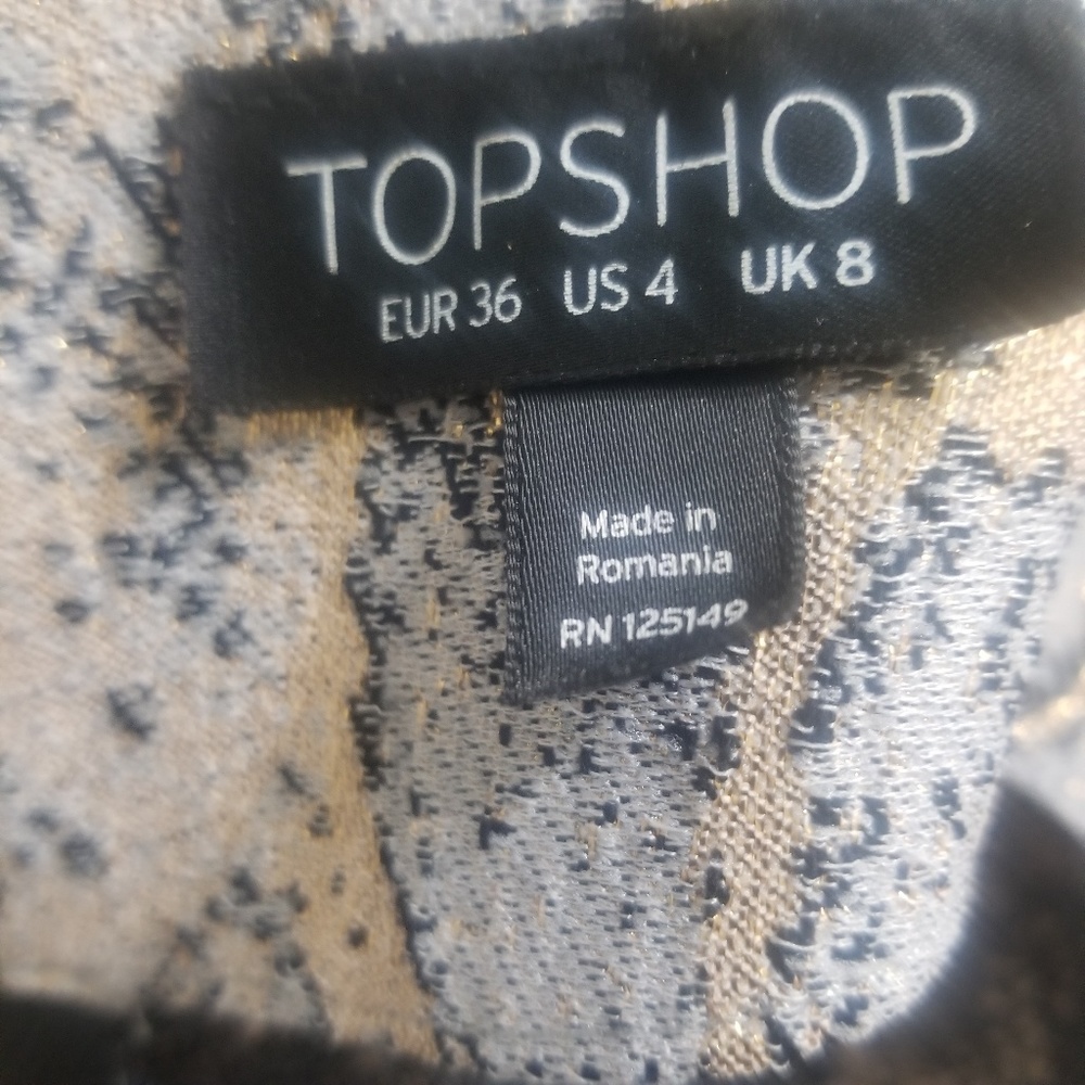 🎉Host Pick 🎉TOP SHOP Snake Skin Gold Metallic Dress size 4 - Picture 6 of 8
